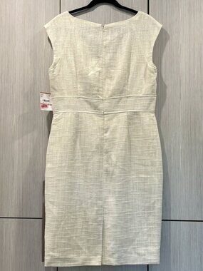 NEW Nipon Boutique Metallic Sheath Dress | 12 | Cream (NWT)
